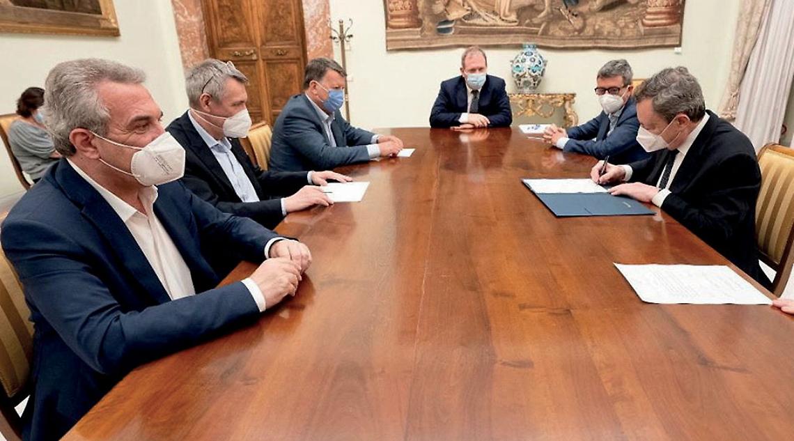 Incontro Draghi, Orlando e parti sociali
