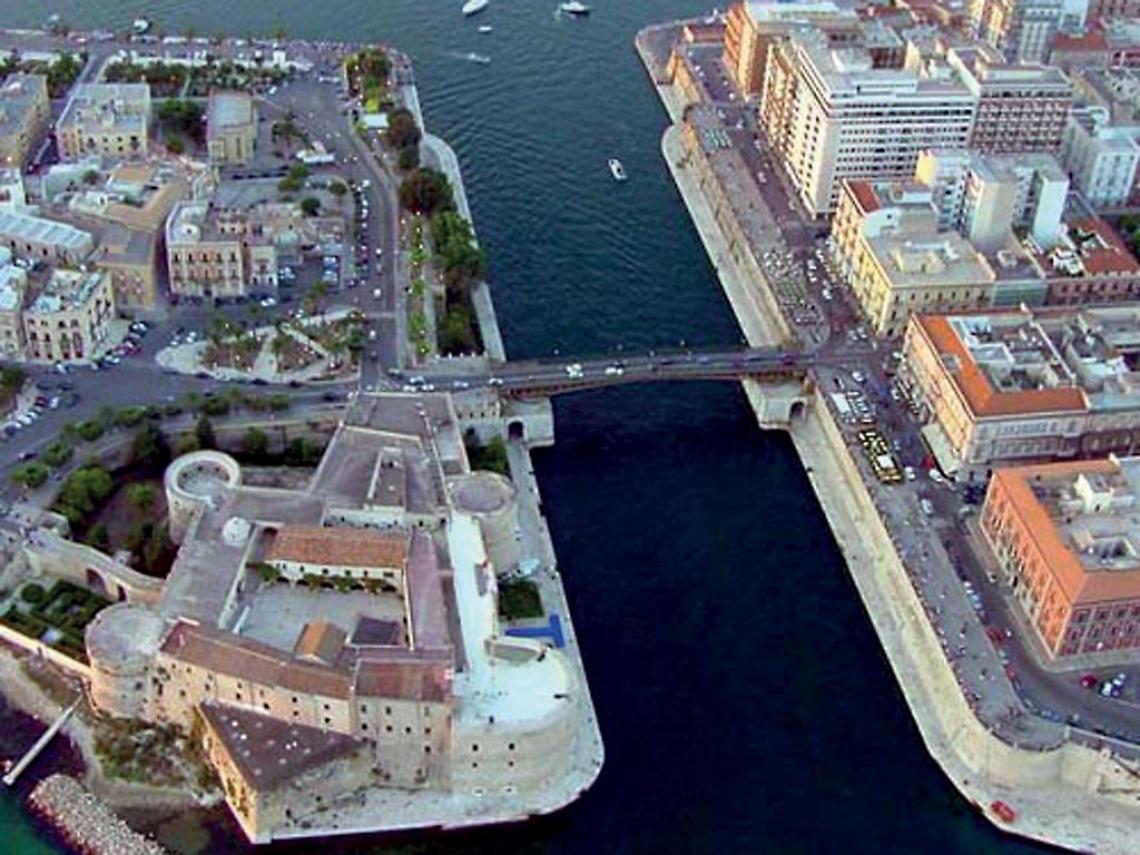 Il ponte girevole visto dall'alto