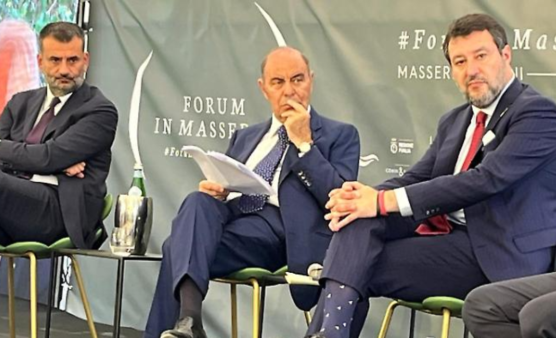 Da Sinistra Antonio Decaro, Bruno Vespa e Matteo Salvini