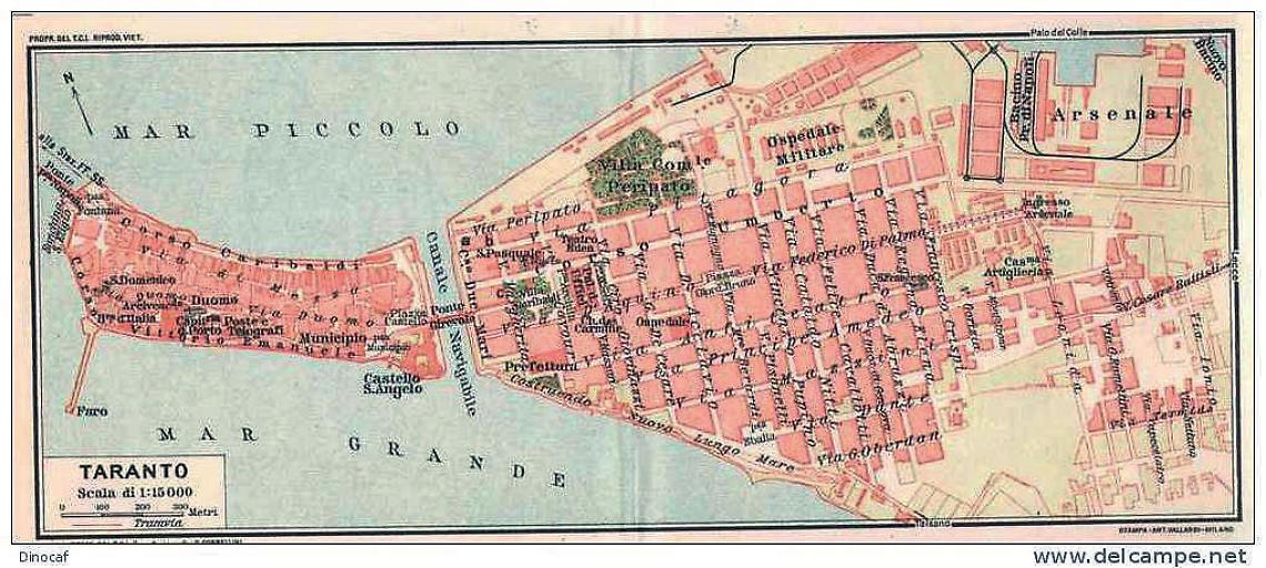 Una pianta della Citt&agrave; di Taranto del 1930