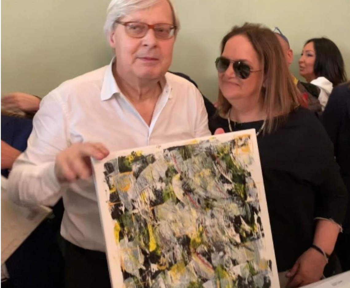 Mariolina Morciano con Vittorio Sgarbi