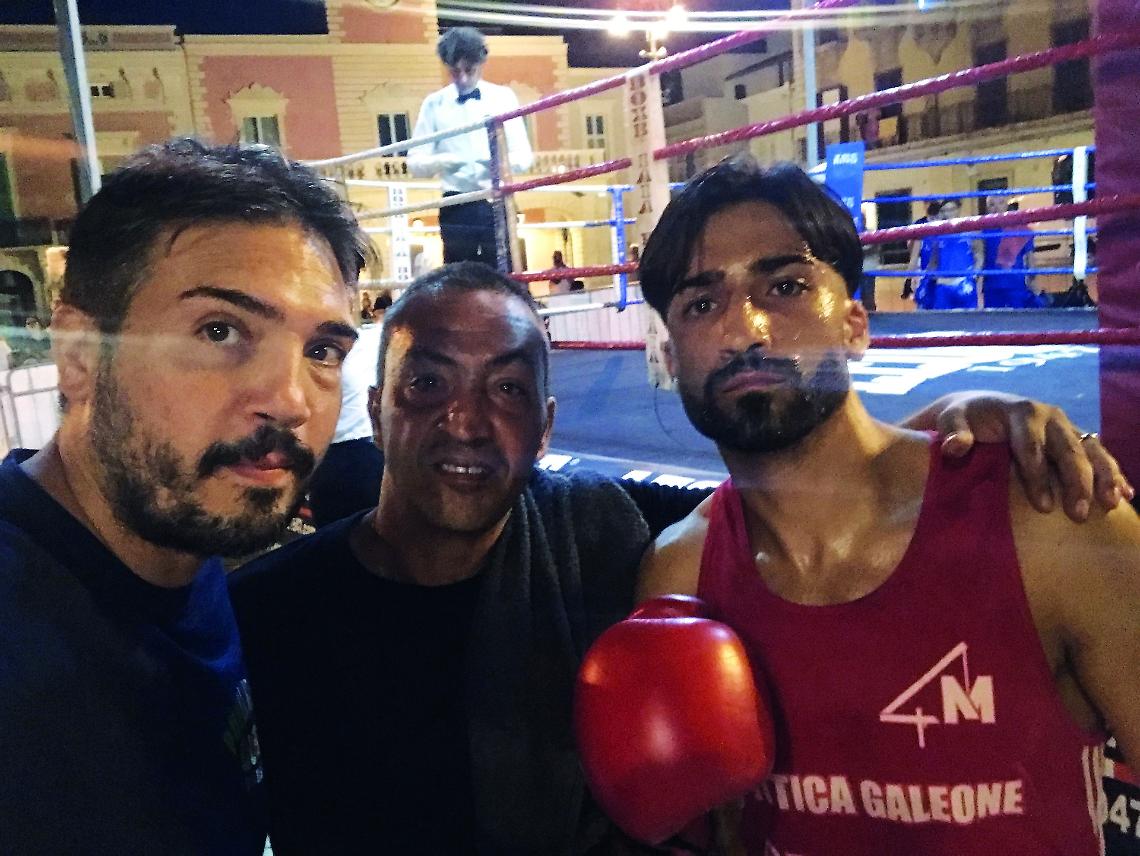 L'atleta Barbati con i tecnici Quero e D'Arcangelo