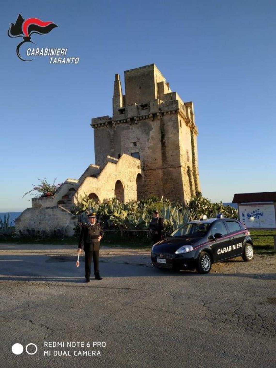 Un posto di blocco dei carabinieri