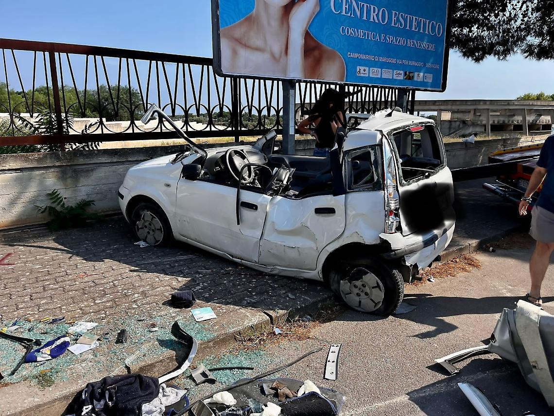 La Panda coinvolta nell'incidente - foto di Francesco Manfuso