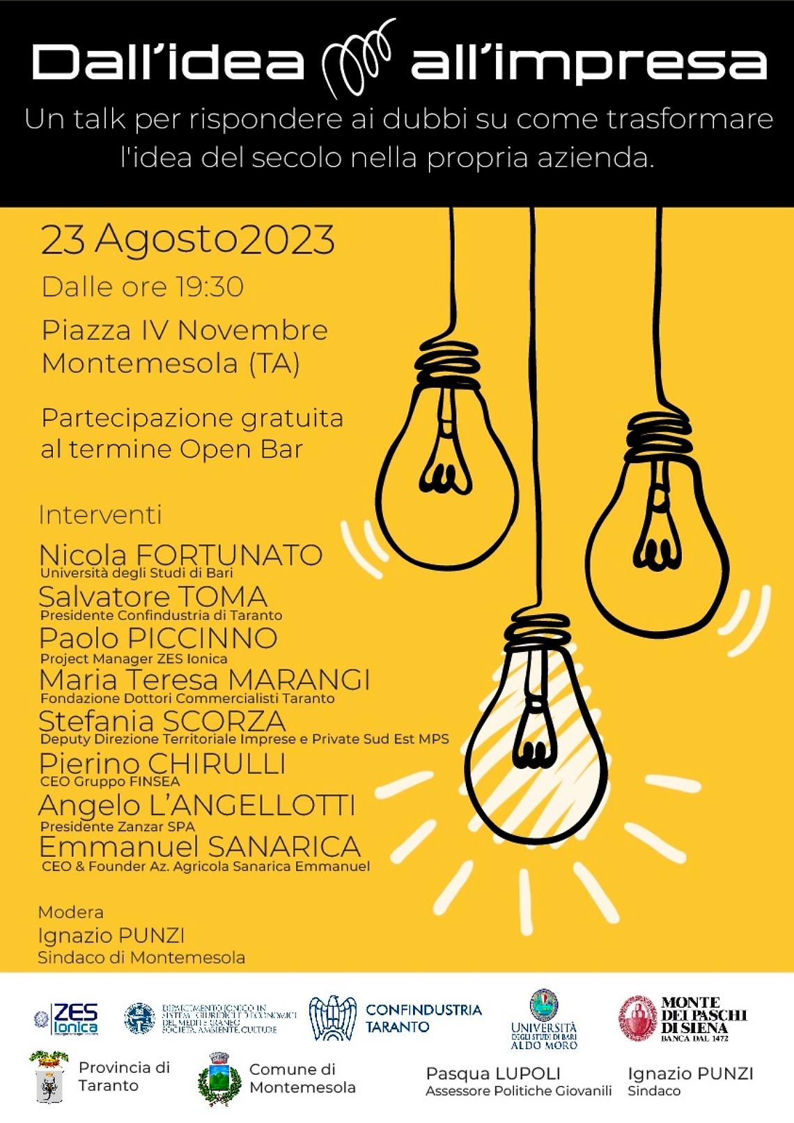 Il talk in piazza IV Novembre a Montemesola