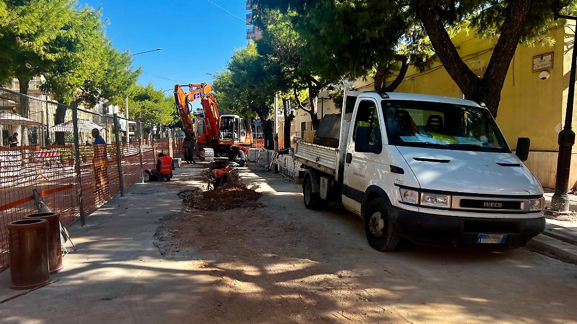 Lavori per la rete idrica e fognaria di Grottaglie