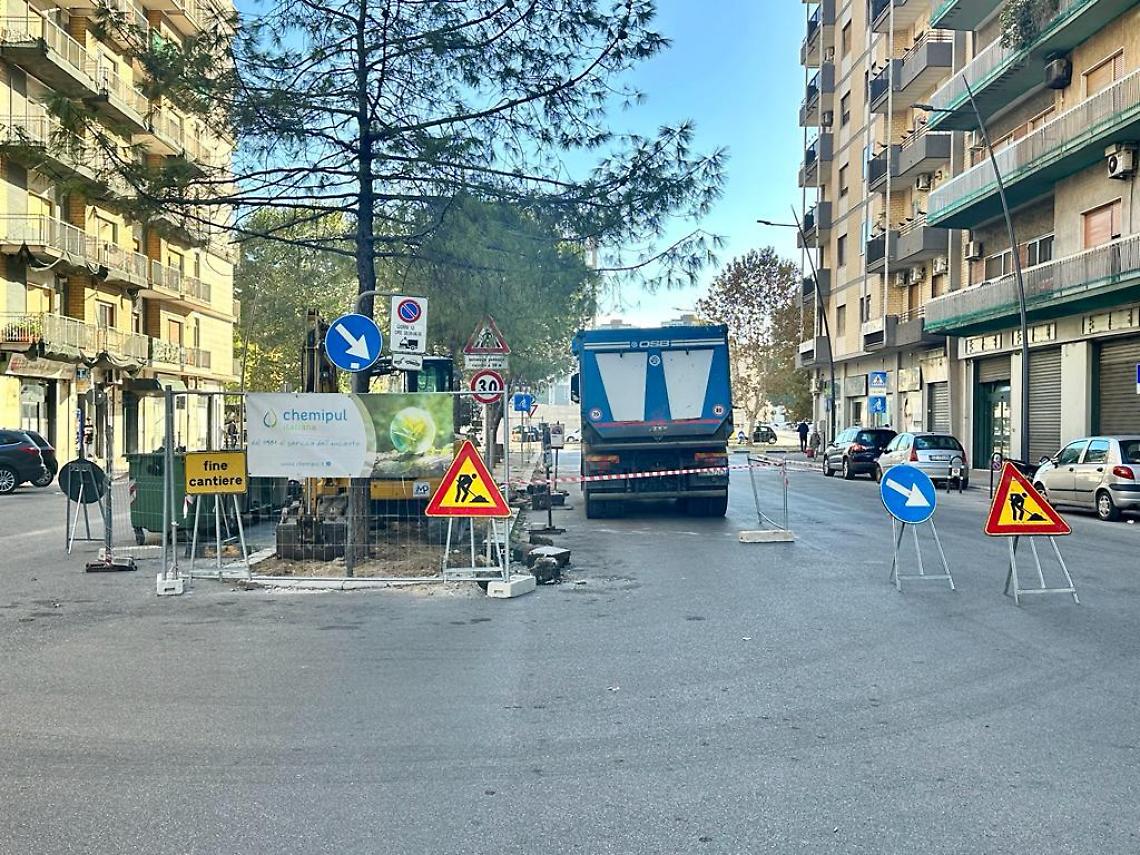 Il cantiere in via Dante