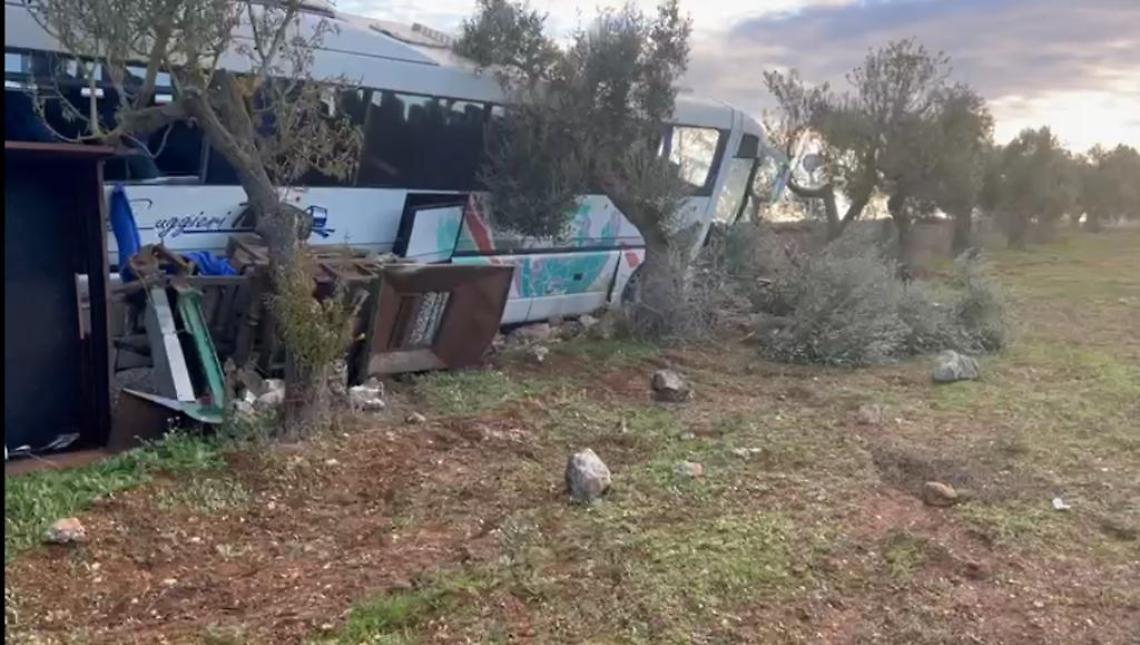 Il bus coinvolto nell'incidente