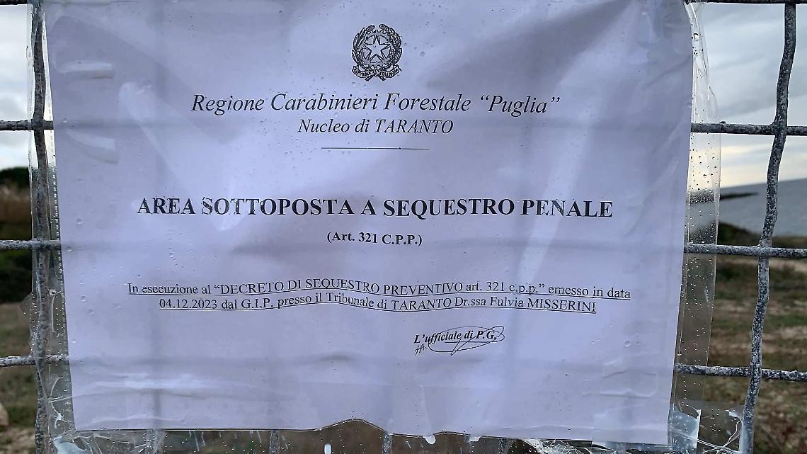 Il sequestro dell'area di Torre Blandamura