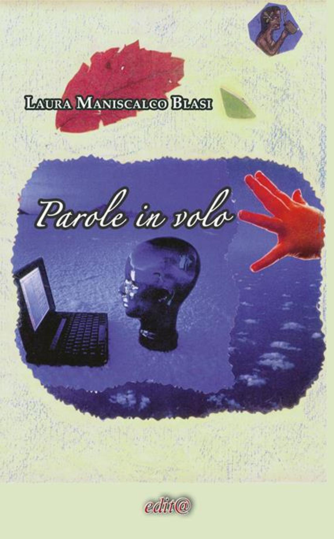 La copertina del libro, "Parole in volo"