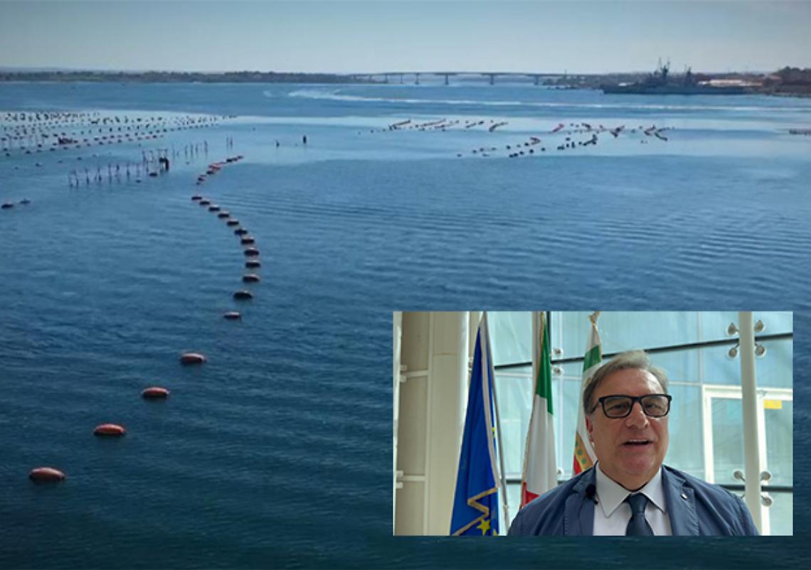 Il Mar Piccolo, nel riquadro il Consigliere regionale Antonio Paolo Scalera
