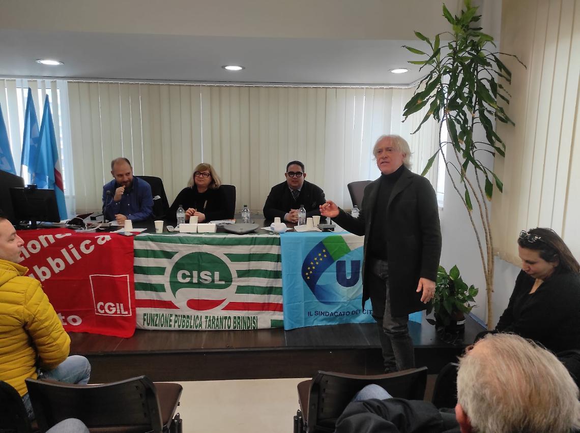 I rappresentanti di Cgil, Cisl e Uil