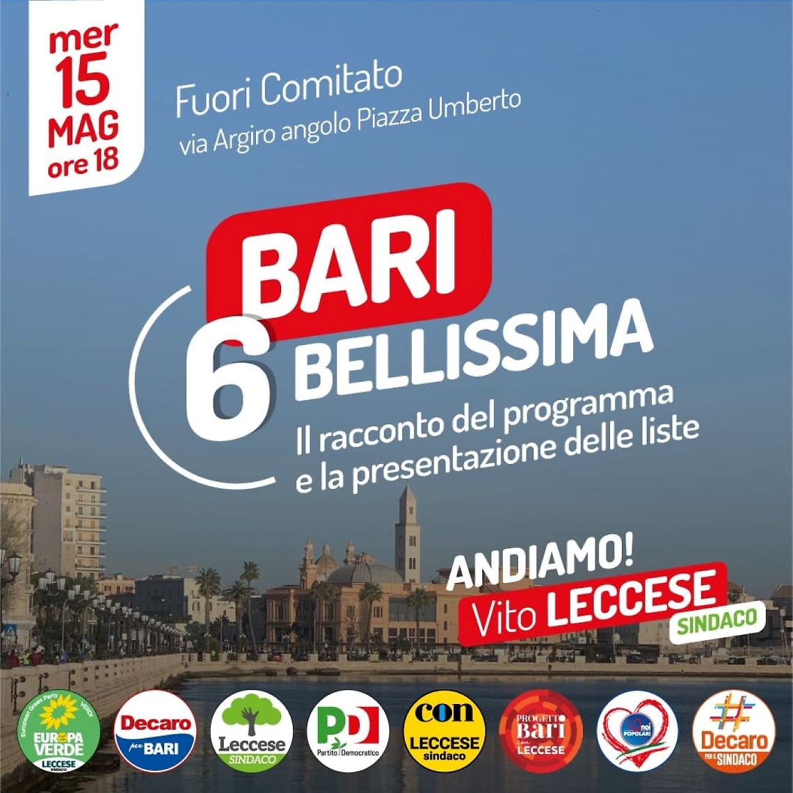 Vito Leccese presenta programma e liste della coalizione di centrosinistra