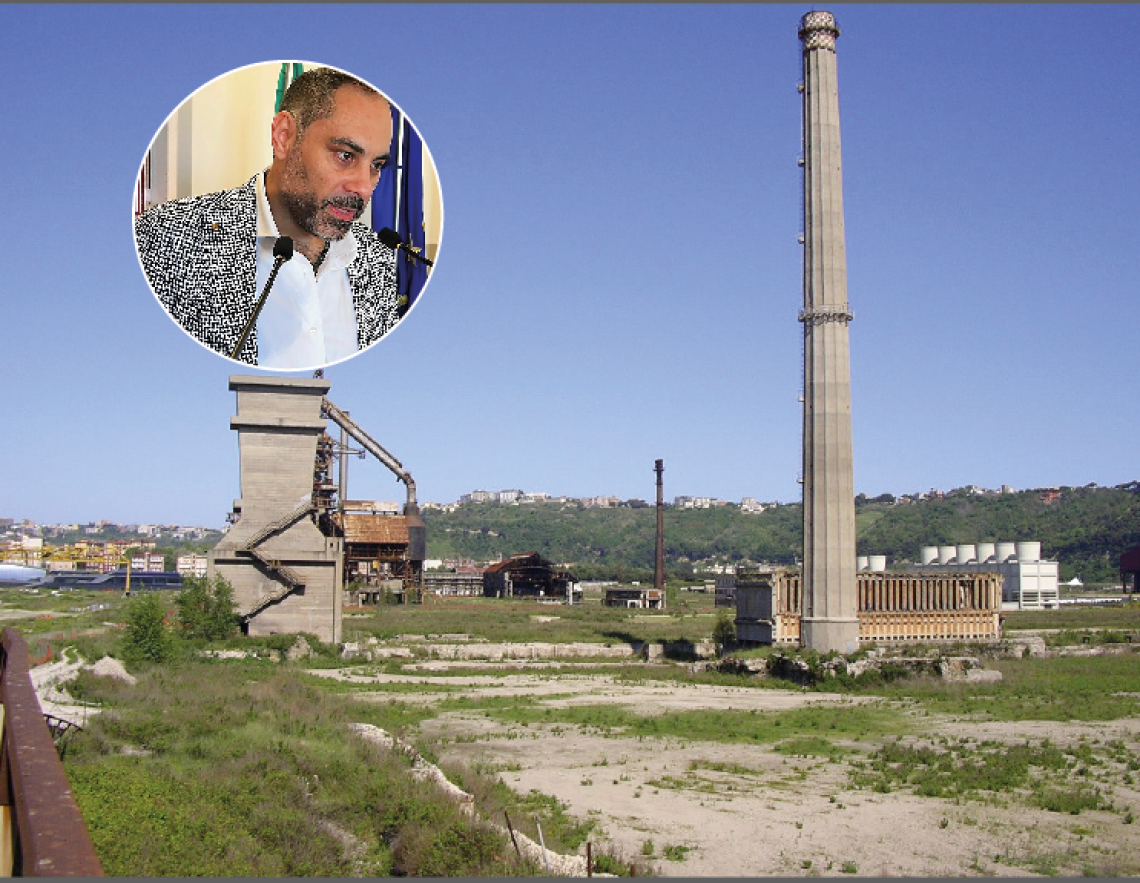 Una veduta di Bagnoli e nel tondino Rinaldo Melucci