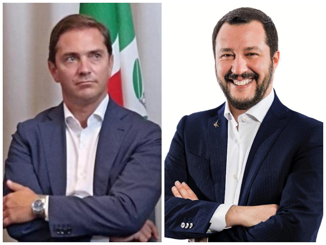 Ubaldo Pagano, deputato Pd, e Matteo Salvini, ministro delle Infrastrutture e dei Trasporti
