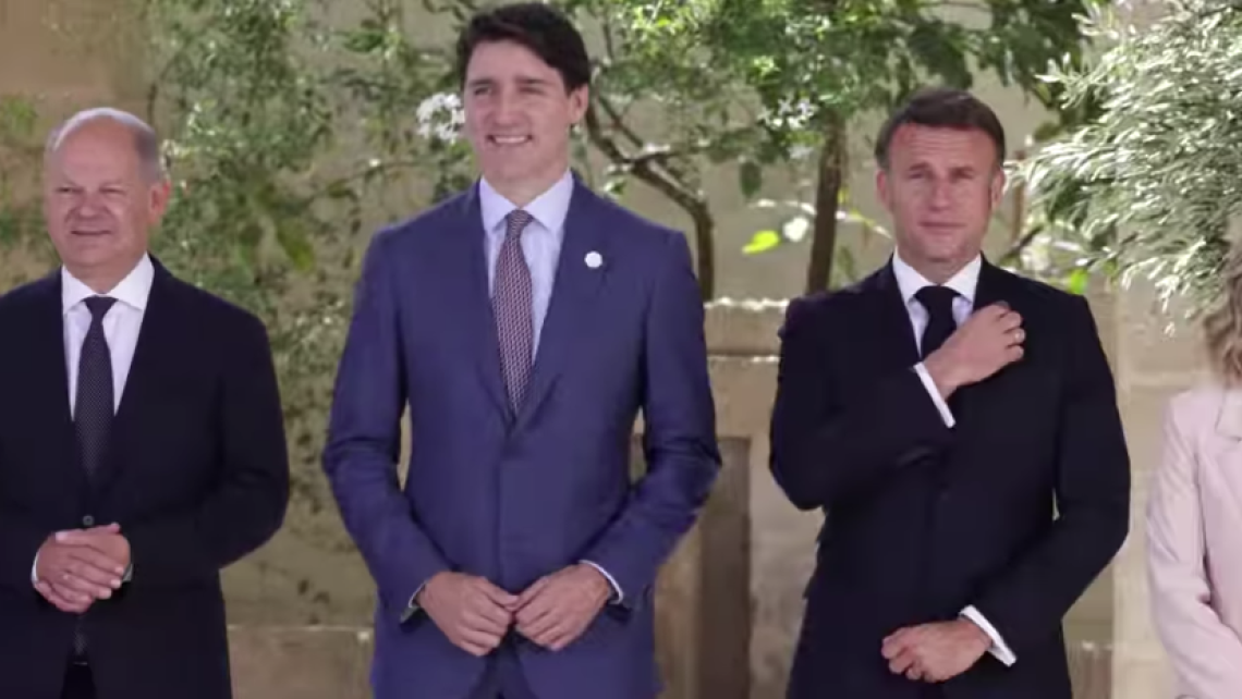 Scholz, Trudeau, Macron a Borgo Egnazia
