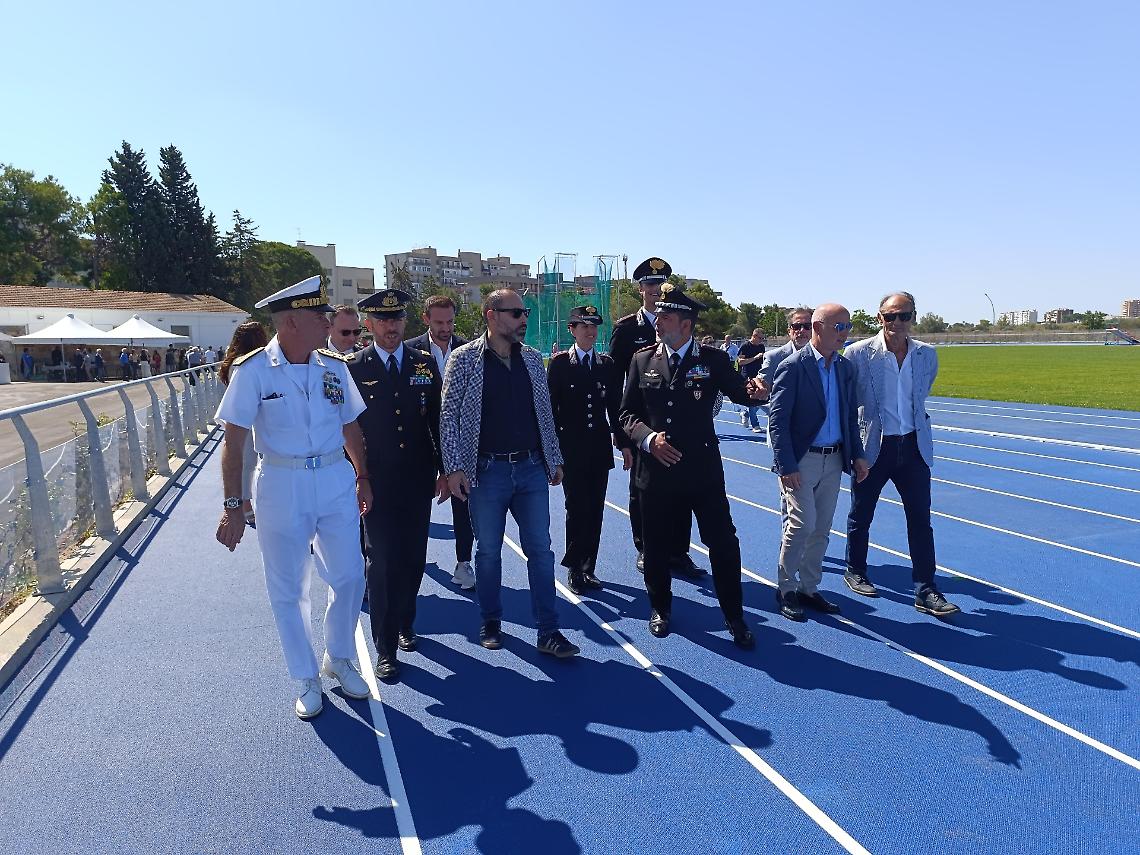 Un momento dell'inaugurazione del nuovo impianto sportivo