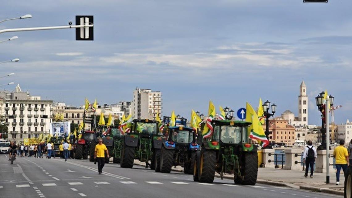 La mobilitazione degli agricoltori a Bari