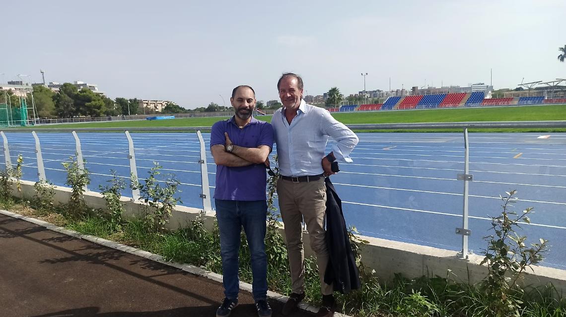 Il sopralluogo di Stefano Mei e Rinaldo Melucci allo stadio Valente