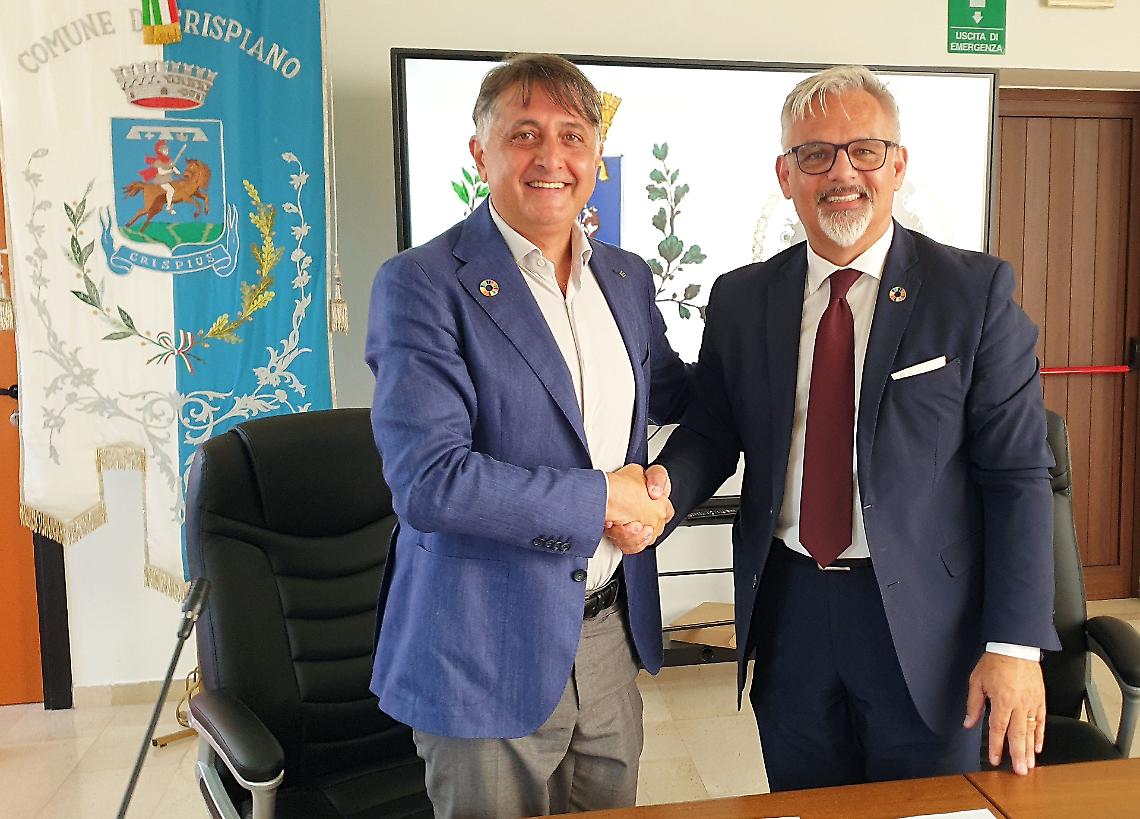 Il presidente Fabio Tagarelli con il sindaco Luca Lopomo