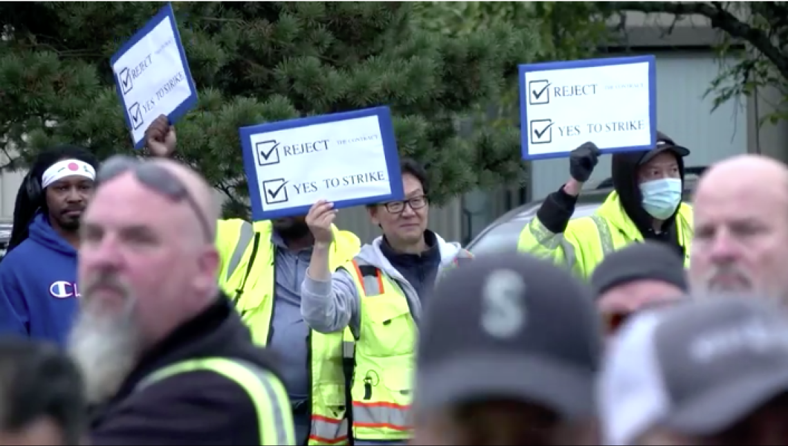 La protesta dei lavoratori americani