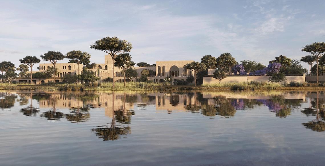 Un rendering del progetto che prevede la realizzazione di un resort a Maruggio