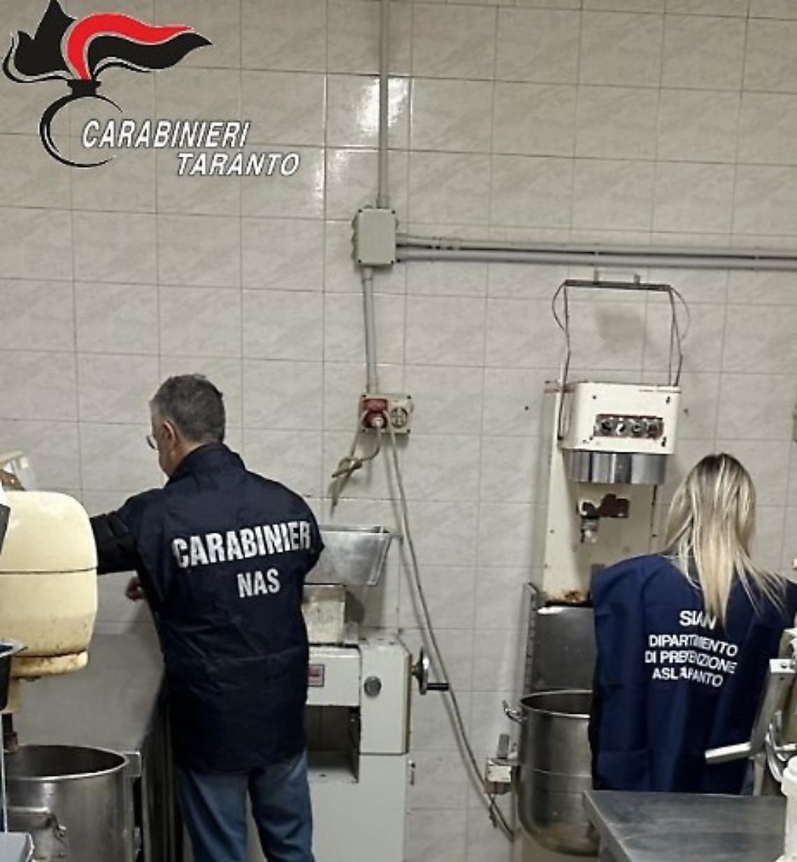 I controlli dei carabinieri del Nas di Taranto