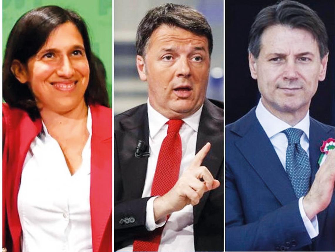 Elly Schlein, Matteo Renzi e Giuseppe Conte