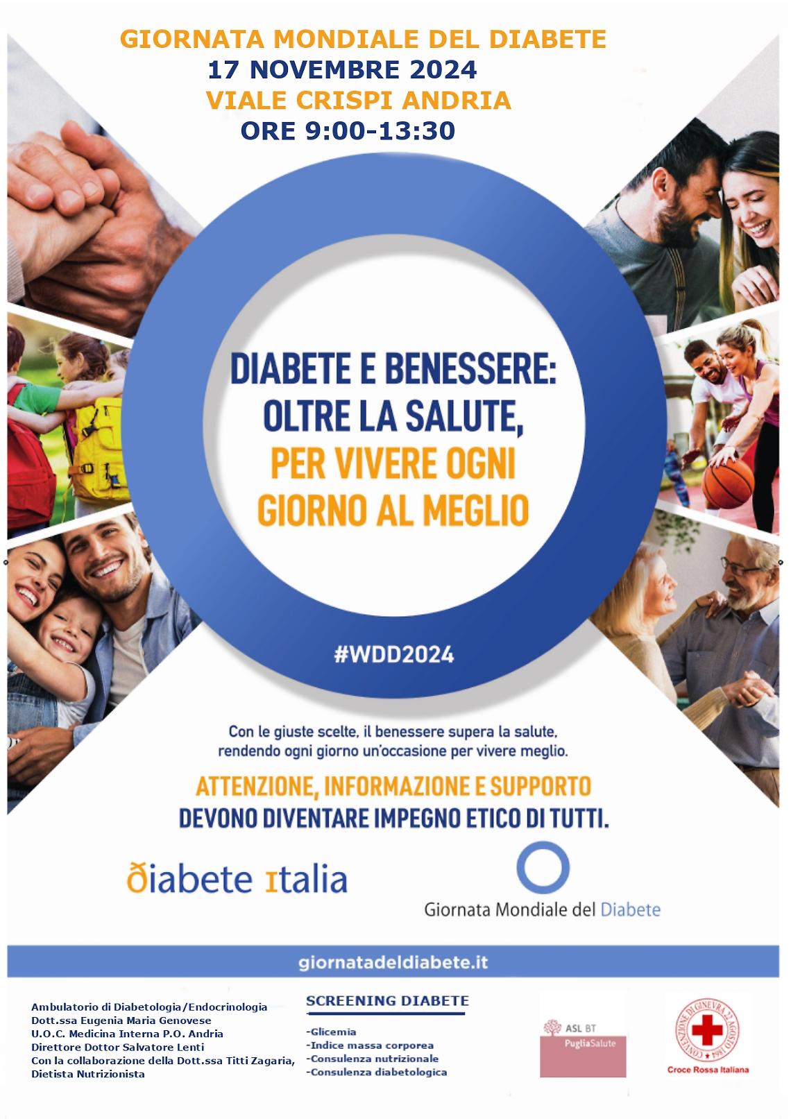 Le iniziative della Asl Bt in occasione della Giornata Mondiale del Diabete