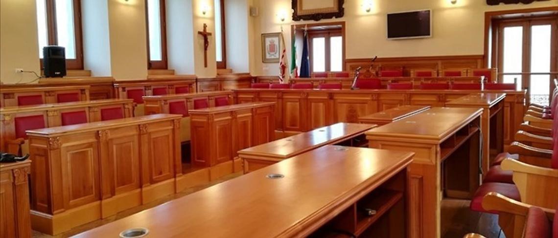 L'aula del Consiglio comunale di Bisceglie