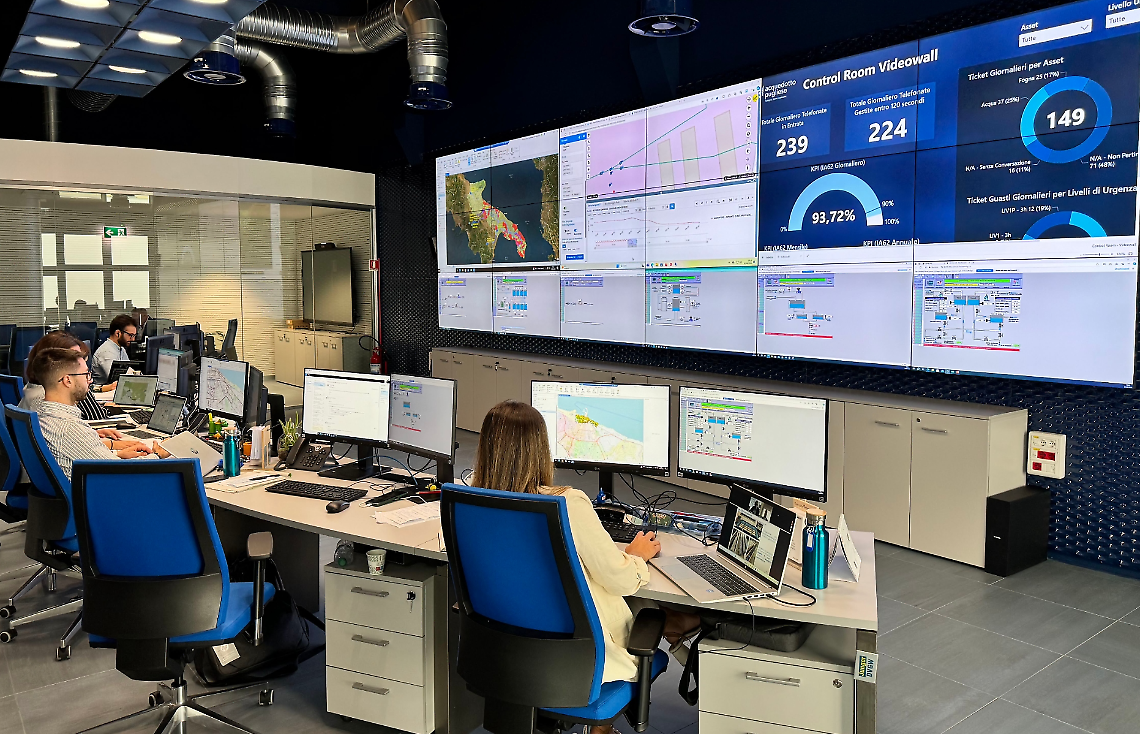La "control room" di Acquedotto Pugliese