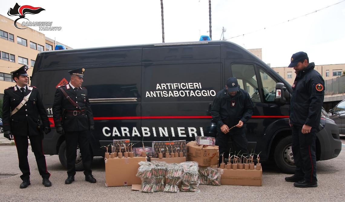 Il sequestro di botti di Natale dei Carabinieri di Taranto