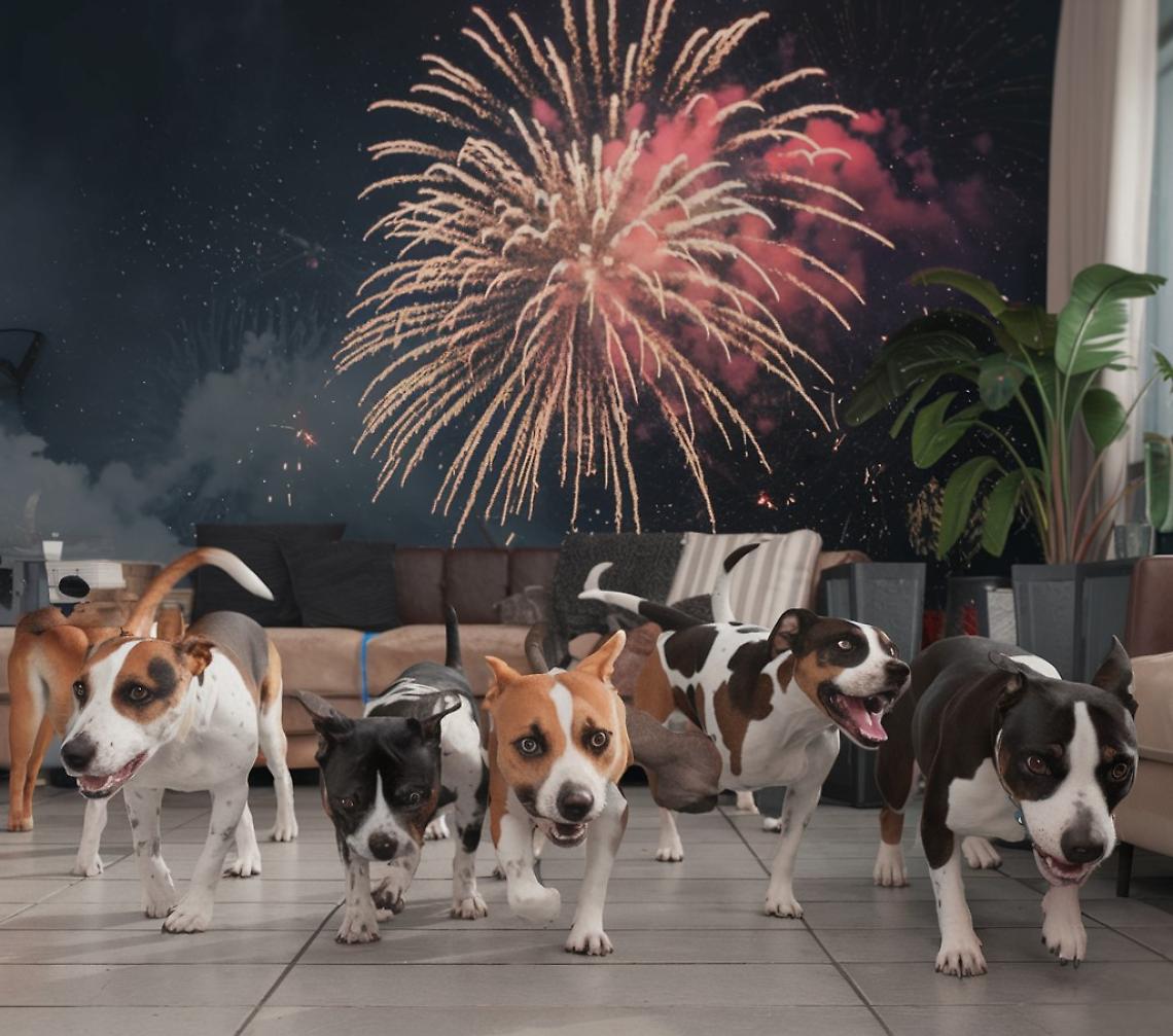 Cani terrorizzati dai botti di Capodanno