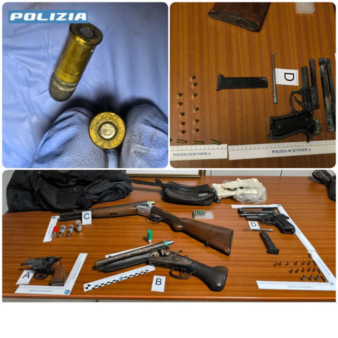 Armi e munizioni sequestrate dalla Polizia nel Barese