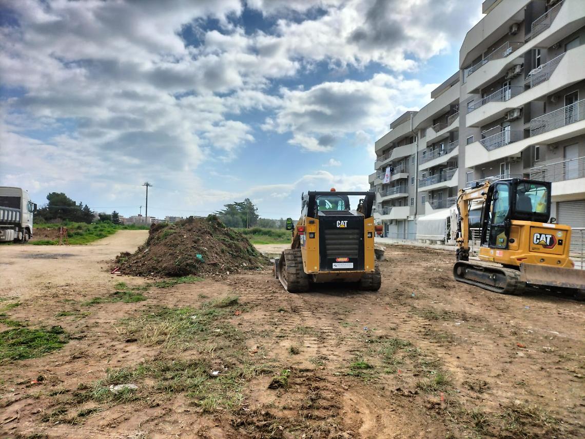 I lavori per la nuova area mercatale Trani