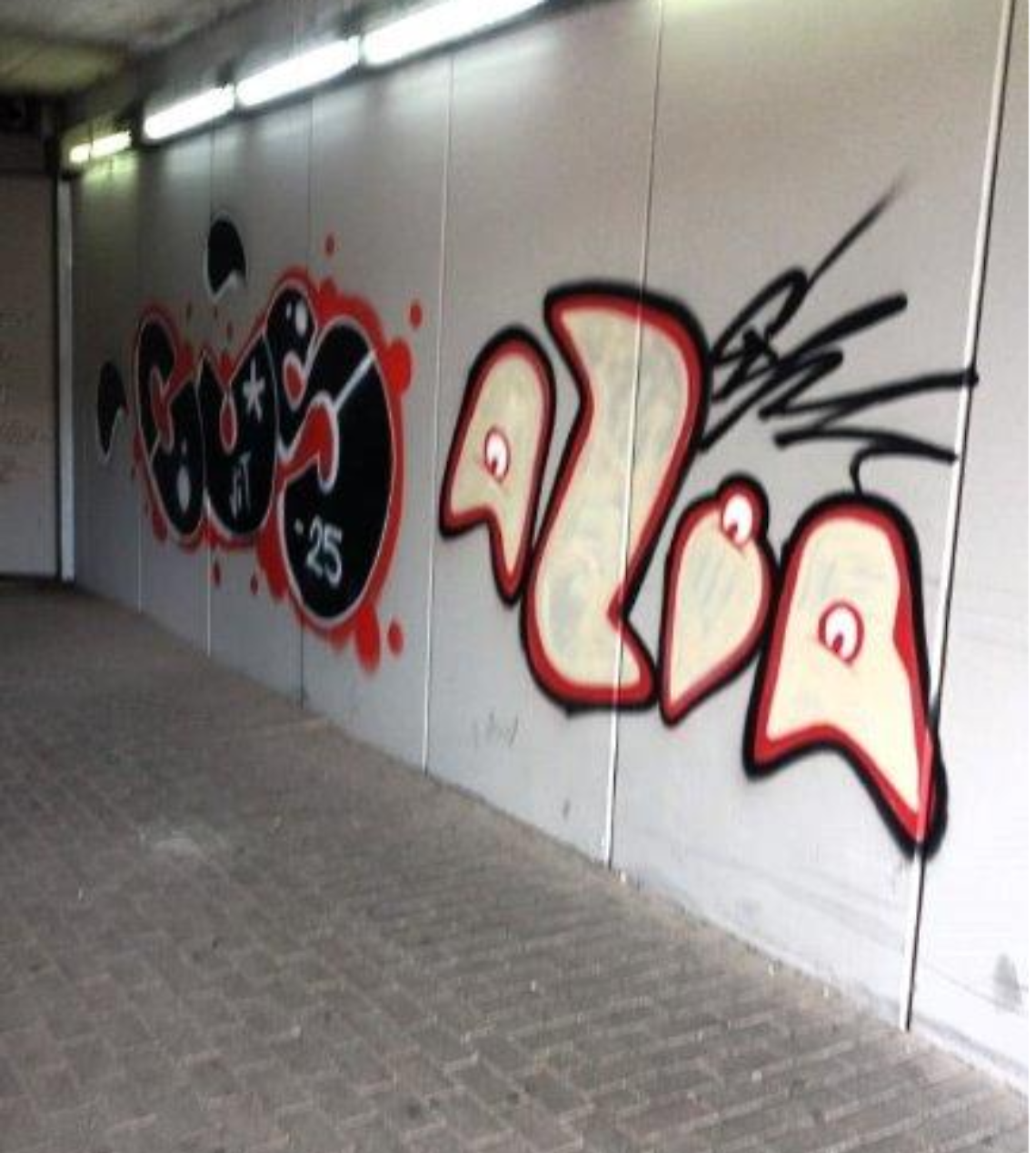 Le scritte nel sottovia Pertini a Barletta
