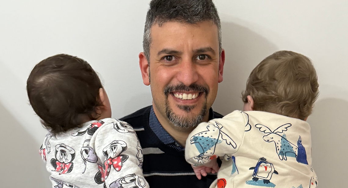 Raffaele Gaballo con i suoi bambini