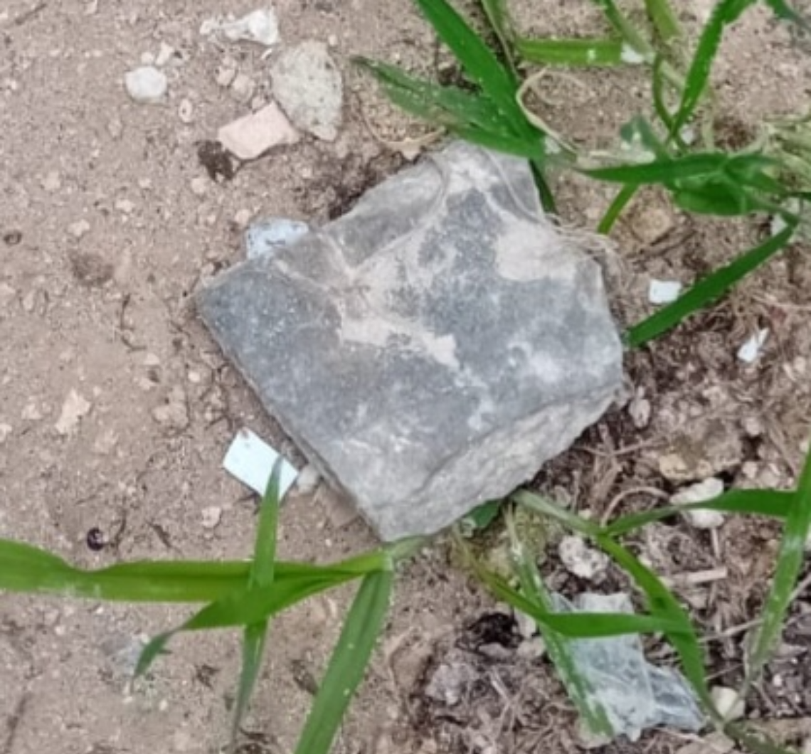 Il frammento di amianto recuperato dall'Arpa Puglia