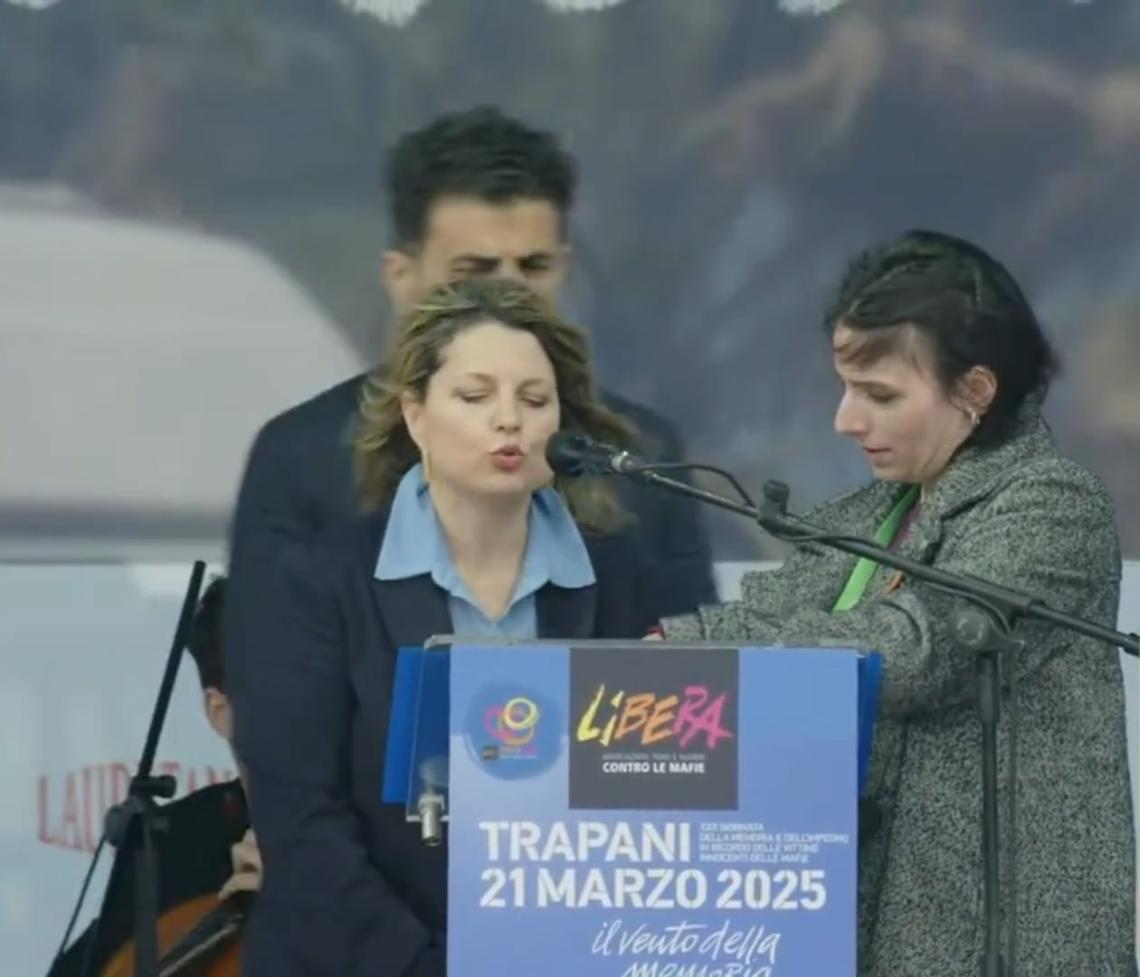 Viviana Matrangola a Trapani con Libera da tutte le mafie