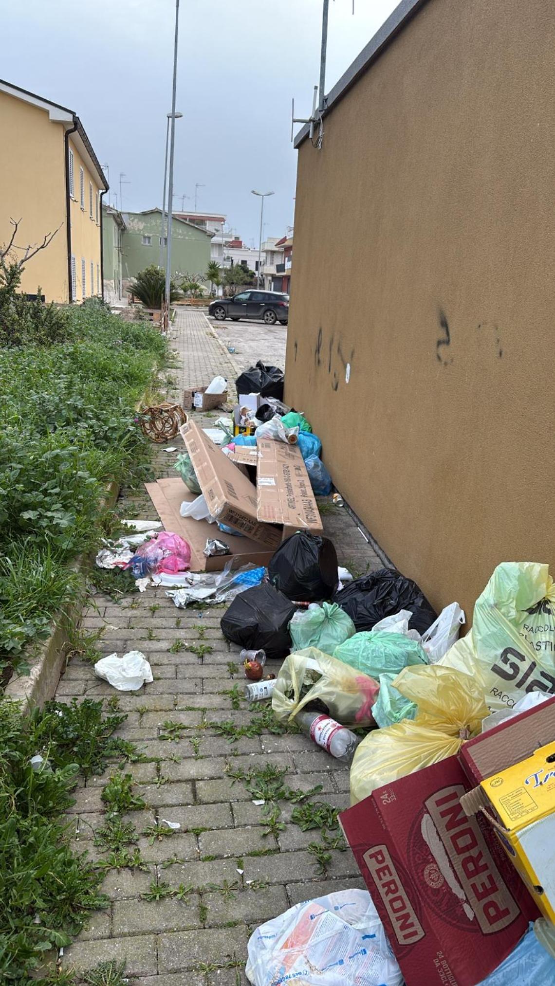 Rifiuti abbandonati a Trinitapoli