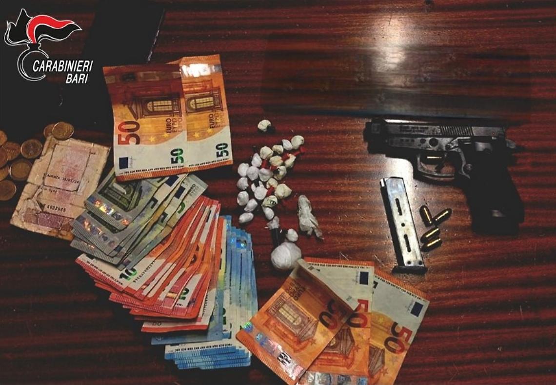 Soldi, armi e droga sequestrati dai Carabinieri di Bari