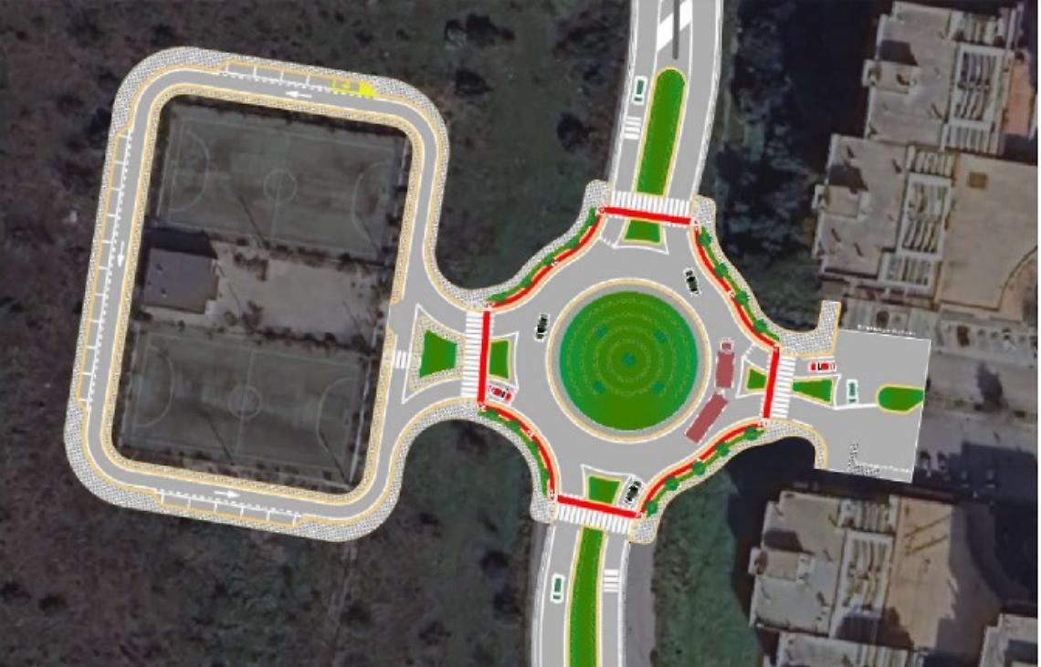 Il progetto della rotatoria del San Paolo tra via Enrico Dalfino e l'ex strada provinciale 54 a Bari