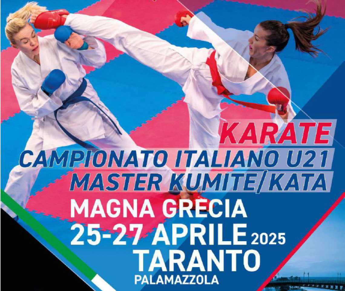 Venerdì e domenica i Campionati Italiani di karate Under 21 e Master di Kumite e Kata