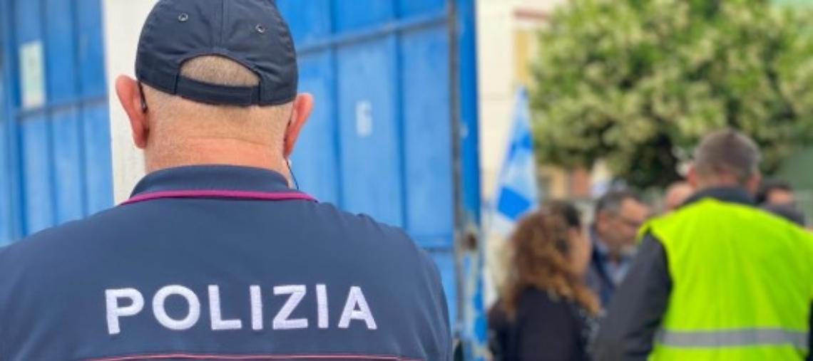 La Polizia di Brindisi in uno stadio