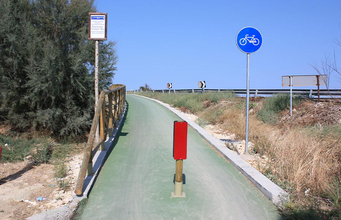 L'area della pista ciclabile di Trinitapoli