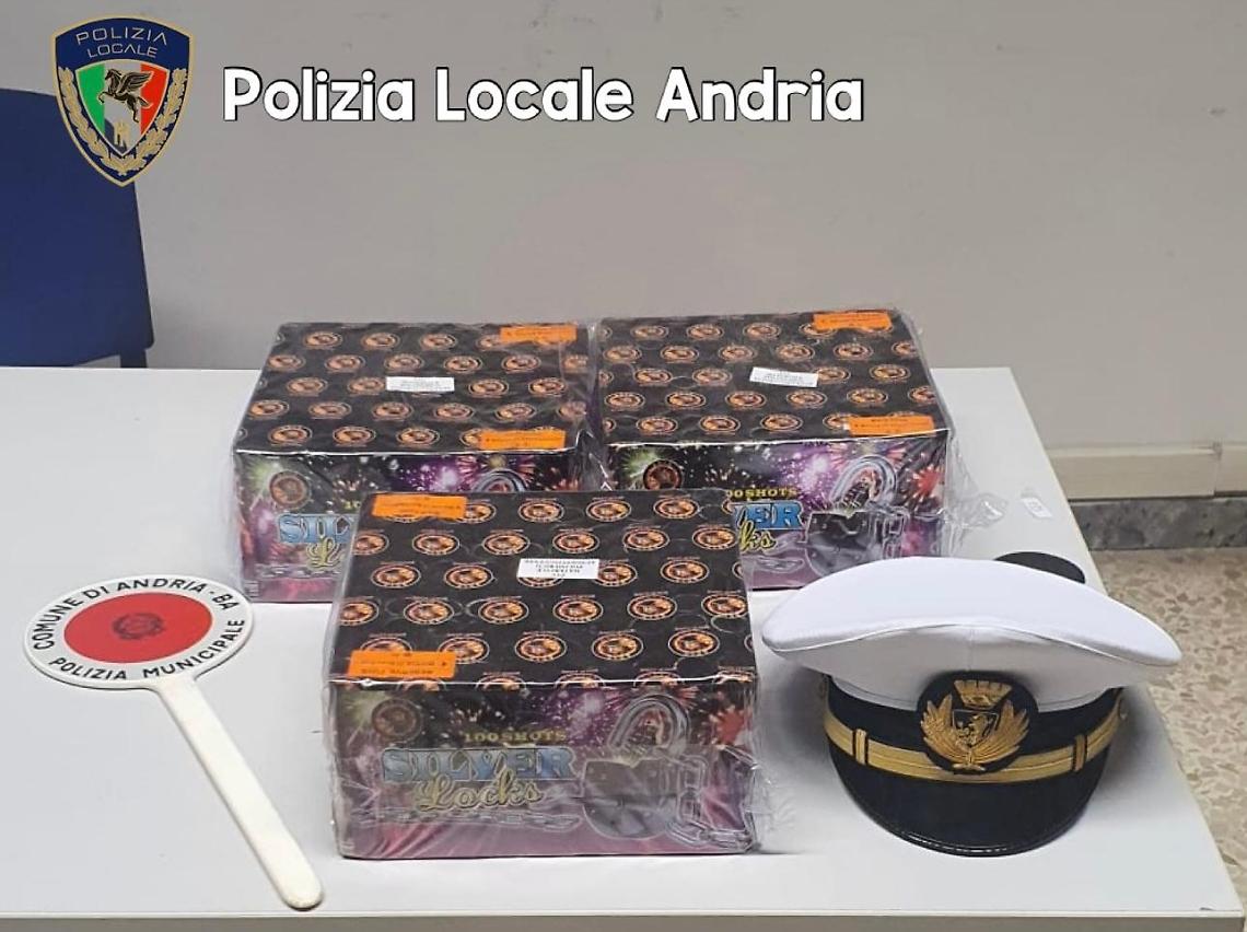 L'esplosivo sequestrato dalla Polizia Locale di Andria