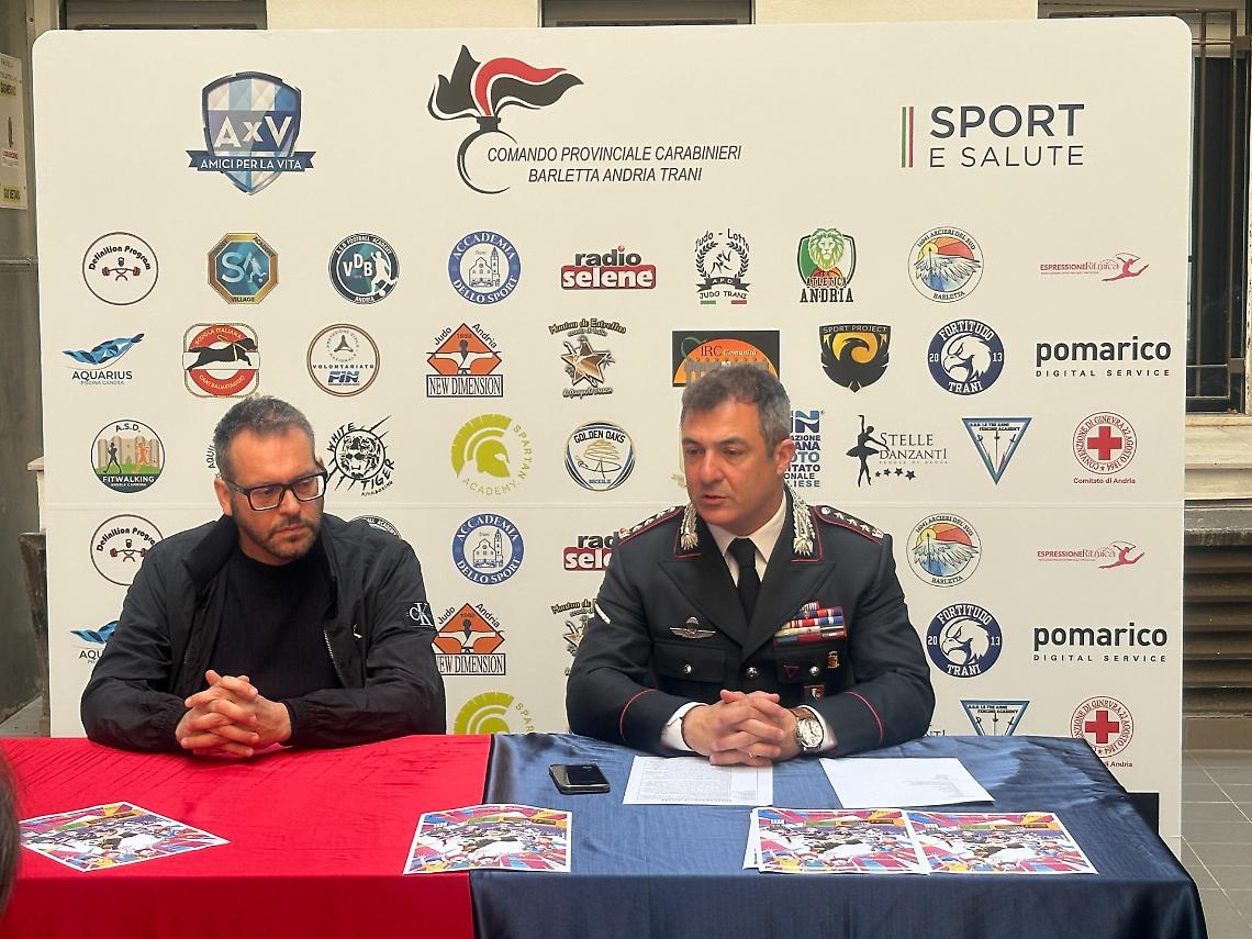 Luca Balasco delegato di Sport e Salute e Massimiliano Galasso, comandante dei carabinieri Bat