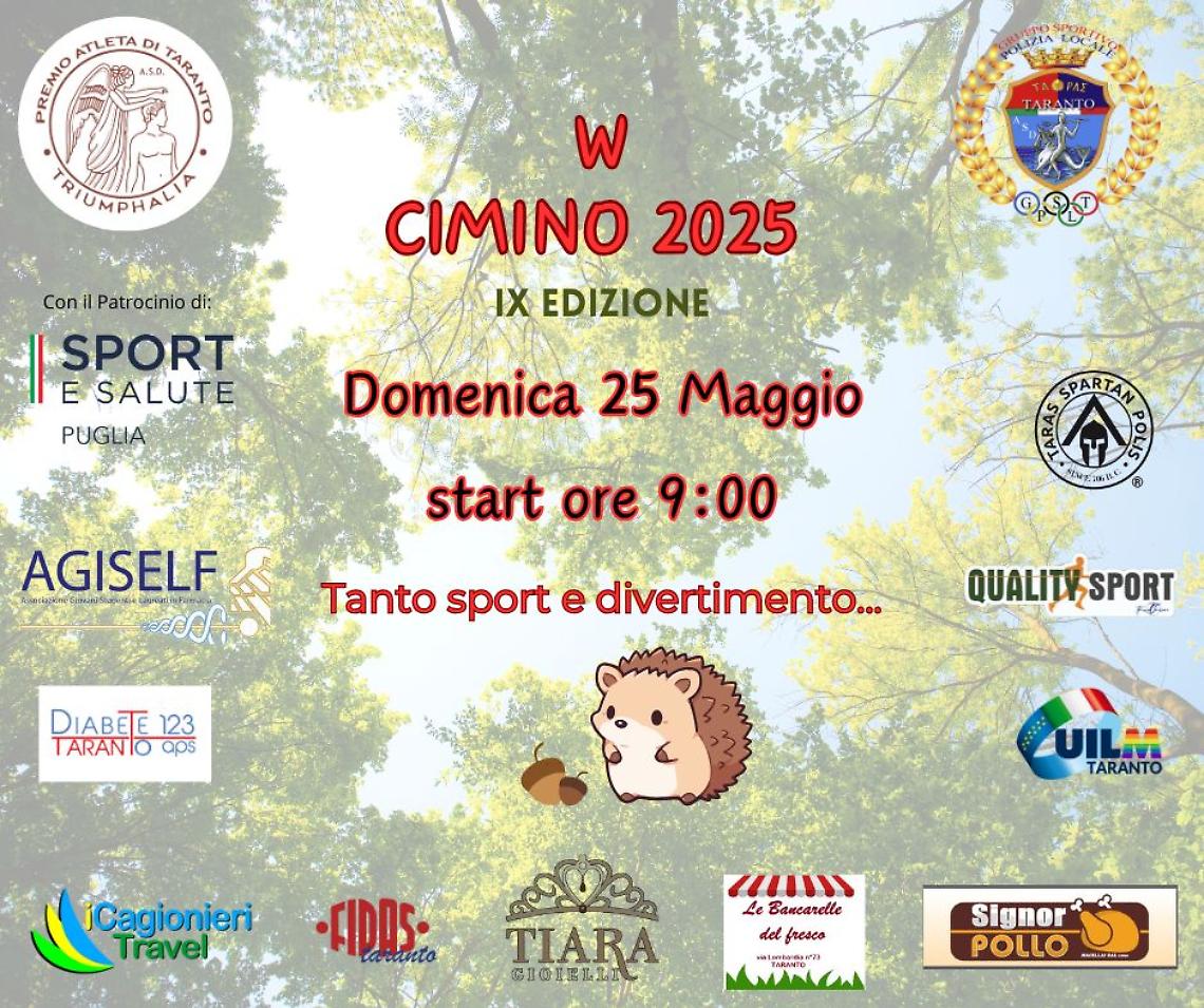 Torna “W Cimino”: il 25 maggio la nona edizione della grande festa dello sport al Parco Cimino