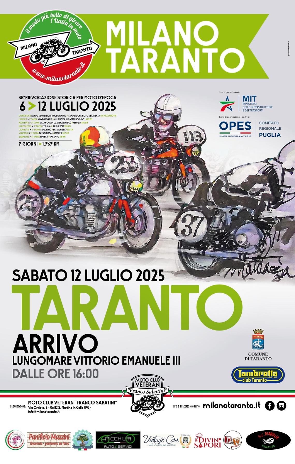 È partita la 38esima edizione della Milano-Taranto