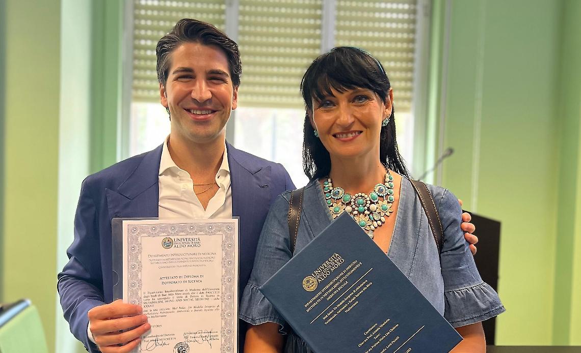 Il dr. Loris Pasculli e la prof.ssa Marisa Clodoveo